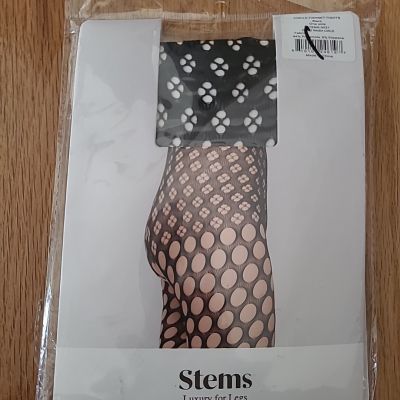 New Women's STEMS-5031 Circle Fishnet Tights Black  One Size