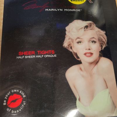 NEW Marilyn Monroe Sheer Tights - Lips Pattern - Black - Size C Women NWT BQ41