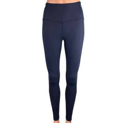 Lululemon Navy Blue Mid Rise Activewear Fitness Yoga Workout Tight Leggings Sz S