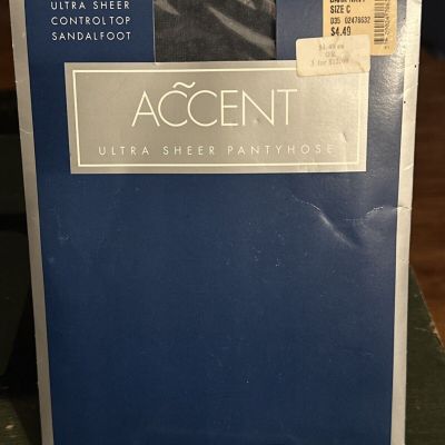 Accent Sheer Panty Hose Size C Color Navy New in Package Nylons