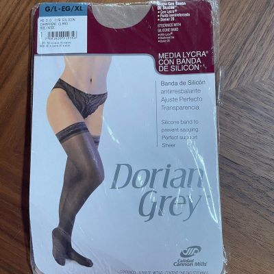 Dorian Grey Silicone Band Women’s L/XL compression Nude Thigh Highs Stockings