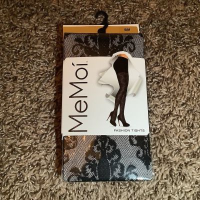 MeMoi medallion dauphine fashion sheer tights, color black, size: S/M