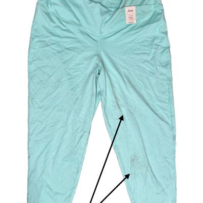 JENNI  Leggings Pants Mint Green High Rise Crossband 7/8 Length Size XXXL