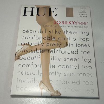 Hue So Silky Sheer Control Top Tights Womens Size 1 Nude Blush  10762