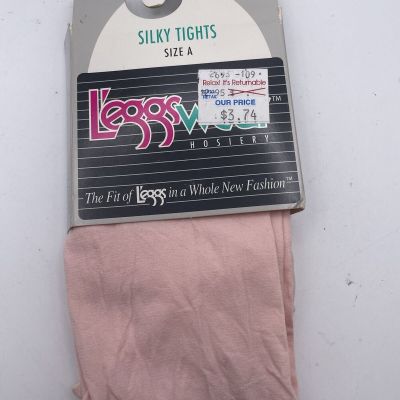 VTG 90s..LEGGS..SILKY..TIGHTS SPANDEX..NEW..USA..PINK ..NEW..sz A 031 03101