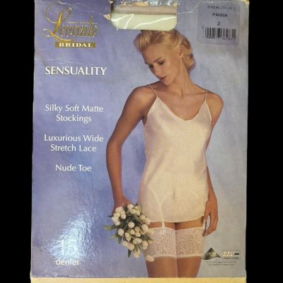 Levante Bridal Sensuality Panna 2 Medium Lace Top Stockings Original Package