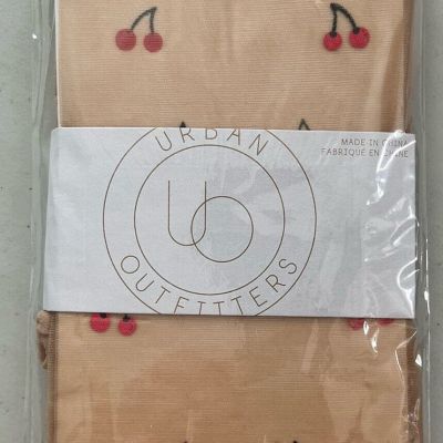 Urban Outfitters Sheer Tight Light Sand with Cherry Design NIP Size M / L