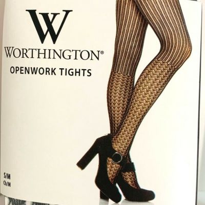 1 pr Stripe Openwork Fishnet Seamless Tights--Factory Closeout