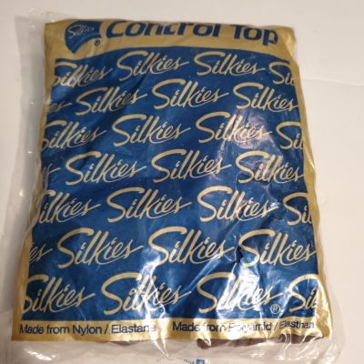 SILKIES CONTROL TOP VINTAGE PANTYHOSE 070505 QUEEN TAUPE XL NEW SEALED