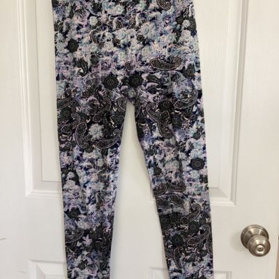 Lularoe leggings OS gray blue paisley