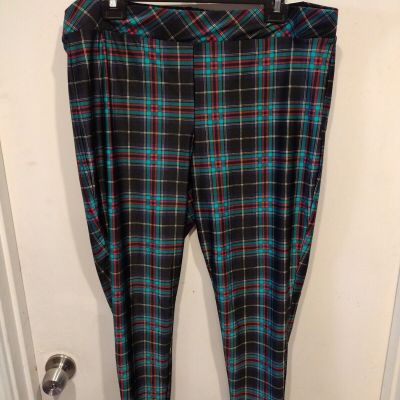 NWT Torrid Liquid Shadow Plaid Pull-on Leggings Sz 3X-Holiday Casual Workout