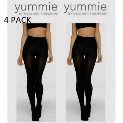 Yummie BY HEATHER THOMSON 4 PACK OPAQUE TIGHTS( BLACK,MEDIUM ) NWOT