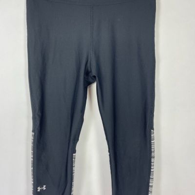 Under Armour HeatGear Compression Leggings Cropped Camo Gray Gym XSmall