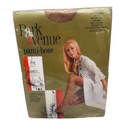 Vintage Park Avenue Pantyhose Mellow Beige Petite 100perc Nylon Cantrece Irregular