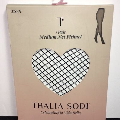 THALIA SODI  1 Pair WOMENS Medium Net BLACK FISHNET STOCKINGS Size XS/S NWT