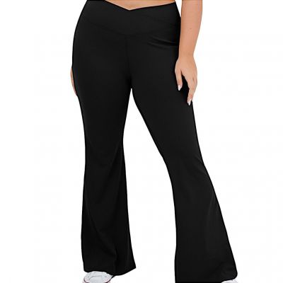 Halara Black High Waist Crossover Super Flare Active Yoga Leggings Plus Size 1X