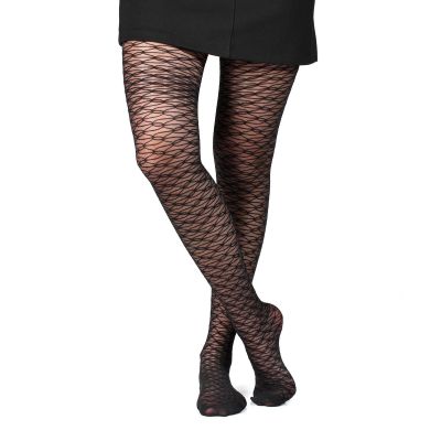 Fil de Jour France Fashion Tights 40 Denier, Screen Grid, S/M Made in Italy