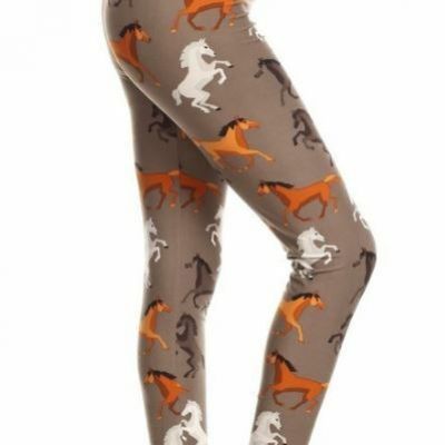 Plus Size Western Cowgirl Horse Leggings Fits Sizes 12-18 NWT