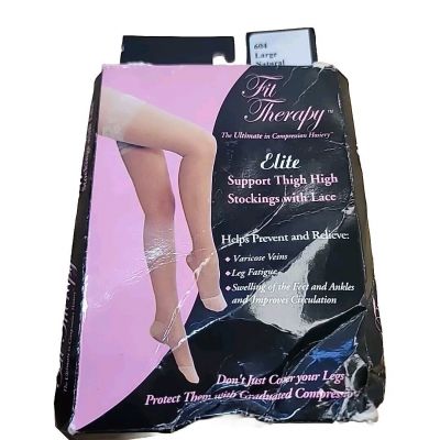 Fit Therapy Compression Thigh Stockings 15-18mmHg Large Natural