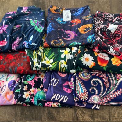 Lot of 10 Graphic Soft Yoga Leggings Pants TC2 Tall Curvy Sizes 24-30 Floral