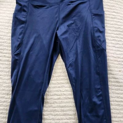 Members Mark High Rise Ankle Legging Navy Blue Size XXL With Pockets NWT #J119