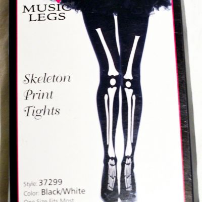 MUSIC LEGS One Size Fits Most SKELETON PRINT Bones Tights Costume Style 37299