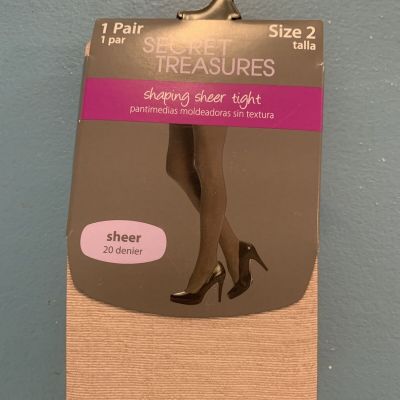 BNWT Secret Treasure Sheer Opaque Size Sexy 2 Cocoa Weights 120lbs-170lbs