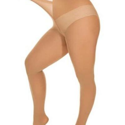 Women's Oversize Plus Size Tights 80D Soft Microfiber Semi 3X-Large Suntan