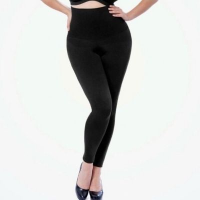 EMPETUR Black High Waist Compression Fit Shaper Leggings 42075 Womens Large