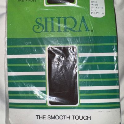 Shira Opaque Queen Size Pantyhose 100perc Nylon Smoke Brown Vintage Tights Sexy