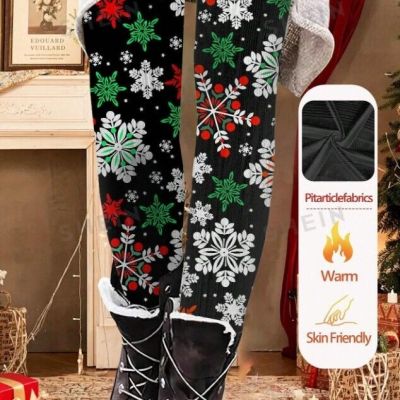 NWT SHEIN Winter Snowflake Print Christmas Leggings Plus Size  14/1XL #200