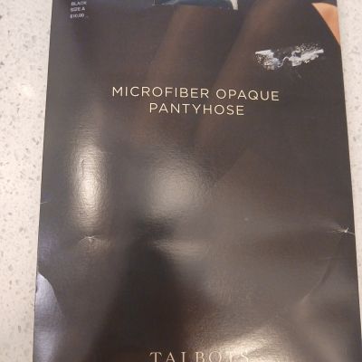 Talbots Pantyhose Nylons Size A Microfiber Opaque Control Top Black