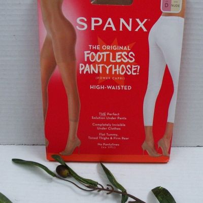 NEW Spanx-Size D Footless Pantyhose-Women's Power Capri-Nude-High Waisted