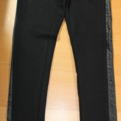 Womens William Rast Skinny Ankle Jegging Pants Sz: 28 Black Faux leather Strip