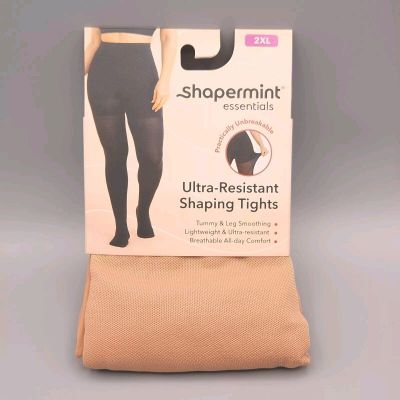 Shapermint Essentials Women's Latte Nude Sz 2XL Shaping Tights Tummy Leg Smooth