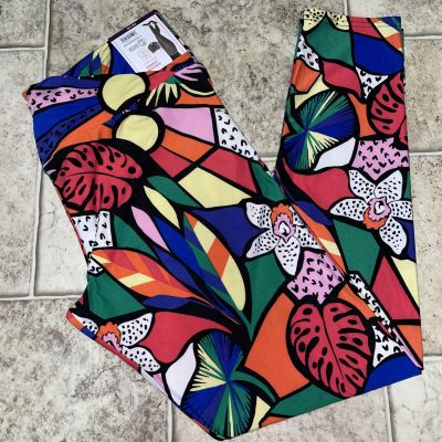 NWT Womens No Boundaries High Rise Bright Tropical Ankle Legging Pants Sz XXL 19