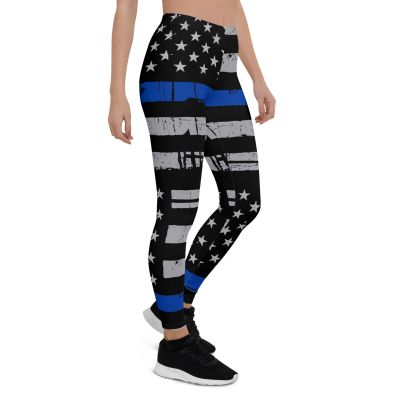 Police Officer Leggings #1 - Police Wife Girlfriend Thin Blue Line Cop Leggings