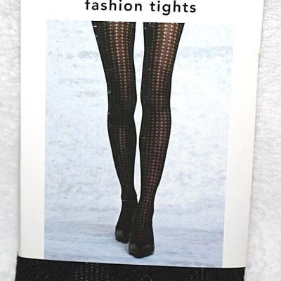 Attention Black Mesh Geometric Control Top Fashion Tights 1 Pair - Size M/L