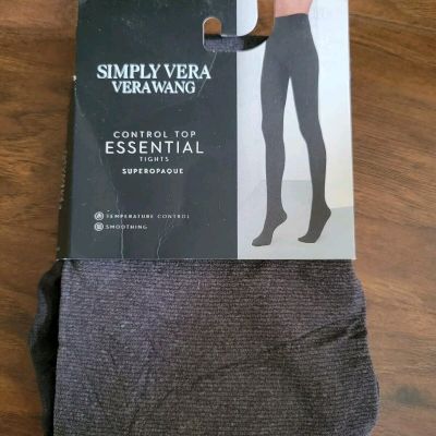 Simply Vera Vera Wang Control Top Tights Size 3 Heather Grey Super Opaque