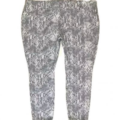 Style&Co Womens Leggings Pants Size 4X Gray Snakeskin Pull On Jegging NEW Plus