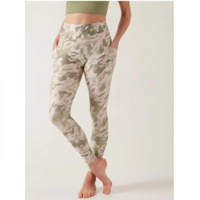 Athleta Salutation Stash Pocket II Printed Tight - Green & Pink Camo, Size 1X