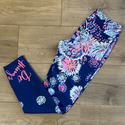 LILLY PULITZER Luxletic  Weekender Leggings Gypsea MY WAY Blue M Medium