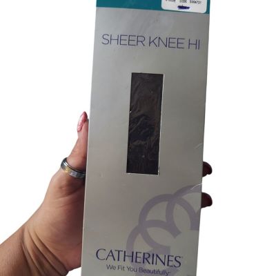 Catherines Sheer Knee High Stockings Pack Of 3 Black Size A/B