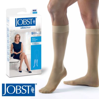 Womens Ultrasheer Compression Knee Stockings 15-20 mmhg Supports Jobst Closed