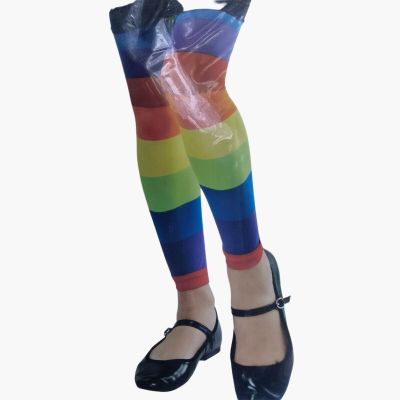 Pride Rainbow Footless Tights Womens One Size Fits Most Colorful