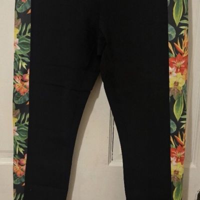 FITWEAR BRAND - SIDE PANEL LEGGINGS-TROPICAL-FLORAL SIZE M+(USA 8)