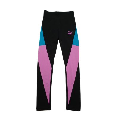 Puma Way 1 Leggings Womens XS Black Pink Teal Athletic Workout