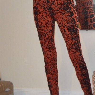 WOLFORD Blotched Snake Leggings Thicker Material M Orange Black Seamless New