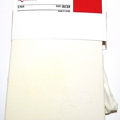 Ladies White Opaque Fashion Tights 1 Pair - Pick Your Size, Regular/Plus