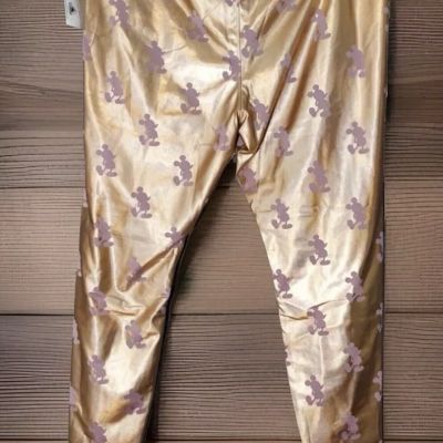 Disney metallic rose gold Mickey Mouse leggings stretch size 3X